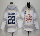 New York Yankees 22 Jacoby Ellsbury white gray mlb baseball Hooded Sweatshirt