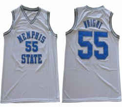 Memphis State #55 Wright White college basketball jerseys