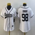 Women Nike Oakland Raiders #98 Maxx Crosby white baseball jerseys Joint name-BD