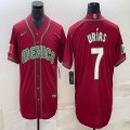 2023 World Cup Mexico #7 Julio Urias red blank majestic baseball jerseys 38