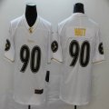 Nike Pittsburgh Steelers #90 T. J. Watt white gold Color Rush Limited Jersey -BD