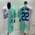 Nike Los Angeles Dodgers #22 Clayton Kershaw green white splits majestic baseball Jerseys-BD