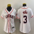 Women Nike Houston Astros #3 Jeremy Pena white majestic baseball jerseys-BD 01