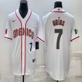 2023 World Cup Mexico #7 Julio Urias white majestic baseball jerseys 11