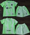 2024-2025 Barcelona club light green Kid soccer jerseys second away