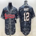 Nike Tampa Bay Buccaneers #12 Tom Brady gary camo baseball jerseys Joint name-BD