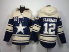 Nike Dallas Cowboys #12 Roger Staubach blue beige nfl Hooded Sweatshirt