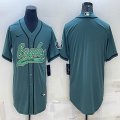 Nike Philadelphia Eagles black green baseball jerseys Joint name-BD