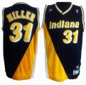 Indiana Pacers 31# MILLER Blue throwback yellow NBA Jerseys