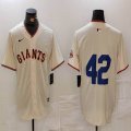 San Francisco Giants #42 beige majestic baseball jerseys