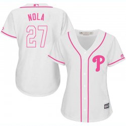 2017 Women Philadephia Phillis #27 Nola white majestic mlb jersey