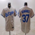 Nike Los Angeles Dodgers #37 Enrique Hernandez gray Flexbase Authentic Collection Jersey-BD 03