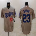 Nike Los Angeles Dodgers #23 Kirk Gibson gray majestic baseball jerseys 05