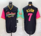 Nike San Diego Padres #7 Ha Seong Kim black red green MLB Baseball jerseys 02