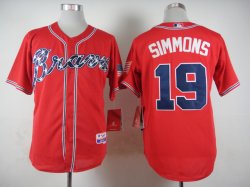 Atlanta Braves #19 Andrelton Simmons red mlb baseball jersey