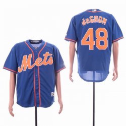 New York Mets #48 Jacob DeGrom Blue majestic baseball jersey-sg