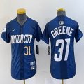 Youth Nike Detroit Tigers #31 Riley Greene blue Majestic baseball jerseys city version 01