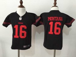 Nike San Francisco 49ers #16 Joe Montana black nfl Children Jerseys