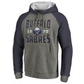 Men's Buffalo Sabres Fanatics Branded Ash Timeless Collection Antique Stack Big & Tall Tri-Blend Raglan Pullover Hoodie