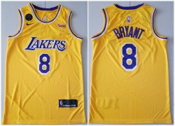 Nike Los Angeless Lakers 8 Kobe Bryant yellow basketball Jersey Commemorative Edition 01