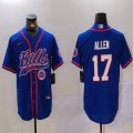 Buffalo Bills 17# Josh Allen blue nike baseball jerseys Joint name-BD 01