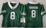 Women New York Jets 8# Aaron Rodgers green Nike Vapor F.U.S.E. Limited Jersey