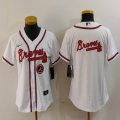 Women Nike Atlanta Braves blank white majestic baseball jerseys 03