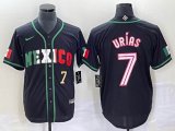 2023 World Cup Mexico #7 Julio Urias black majestic baseball jerseys 66