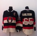 Reebok Ottawa Senators 65 Erik Karlsson black beige nhl Jerseys C patch