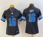 Youth Nike Detroit Lions #16 Jared Goff black Color Rush Limited Jersey