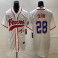 Nike Anaheim Angels #28 Matt Olson beige MLB Baseball jerseys Joint name-BD 01