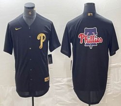 Nike Philadelphia Phillies blank black majestic baseball jerseys 02