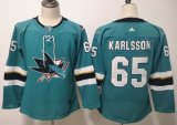 Women Adidas San Jose Sharks #65 Erik Karlsson green Ice Hockey Jersey