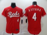 Cincinnati Reds #4 Akiyama red Flexbase Authentic Collection Jersey