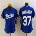 Women Nike Los Angeles Dodgers #37 Enrique Hernandez blue majestic baseball jerseys