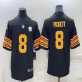 Nike Pittsburgh Steelers #8 Kenny Pickett black Color Rush Limited Jerseys-BD 01