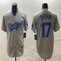 Los Angeles Dodgers #17 Shohei Ohtani Nike gray majestic baseball Jersey Joint name -BD 09