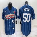 Nike Los Angeles Dodgers #50 Mookie Betts blue throwback majestic baseball Jersey-BD 07