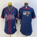 Women New England Patriots blank blue baseball jerseys Joint name-BD 01