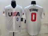 2023 World Cup #0 Adam Ottavino white USA majestic baseball jerseys 02