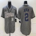 Nike New York Yankees #2 Derek Jeter Hemp grey majestic baseball Jersey Joint name