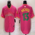 Nike Pittsburgh Pirates #13 Manny Machado pink MLB Baseball jerseys Joint name-BD