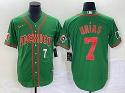 2023 World Cup Mexico #7 Julio Urias green red majestic baseball jerseys 141