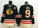 Reebok Bobby Hull #9 Chicago Blackhawks black hockey Jerseys