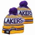 2024 Los Angeles Lakers purple yellow white NBA Sports Cuffed Knit Hats 01