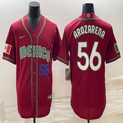 2023 World Cup Mexico #56 Randy Arozarena red majestic baseball jerseys