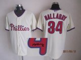 Phillies HALLADAY 34# beige mlb signature jersey