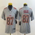 Youth Nike Kansas City Chiefs #87 Travis Kelce gray color rush limited jerseys