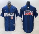 Nike Detroit blank blue Majestic baseball jerseys city version 03