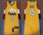 Nike Denver Nuggets #15 Nikola Jokic yellow nba Jersey-LC